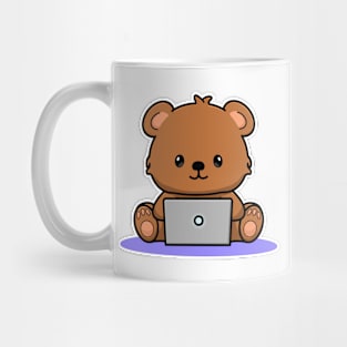Cartoon Bear on Computer Mug